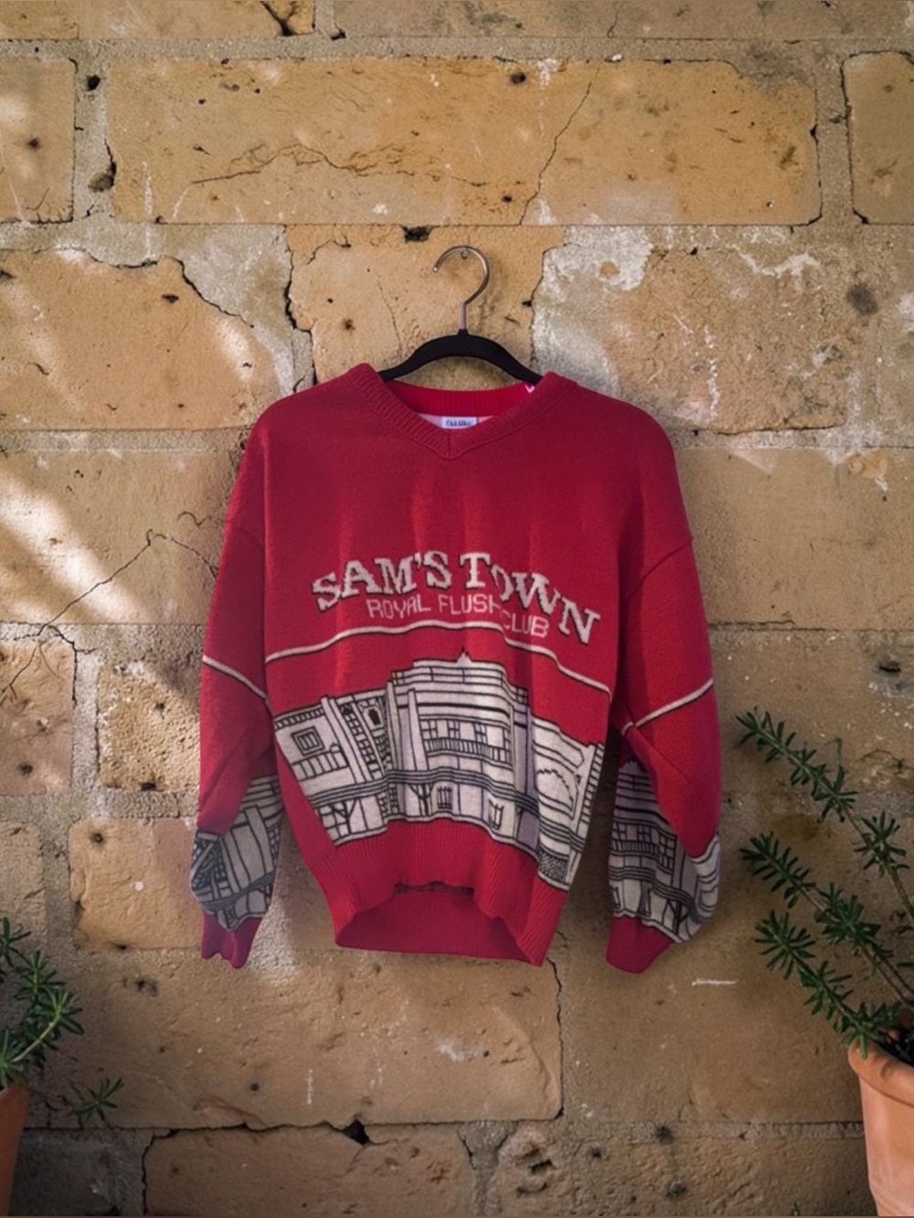 Vintage 80s Sam’s Town Las Vegas Royal Flush Club Sweater L